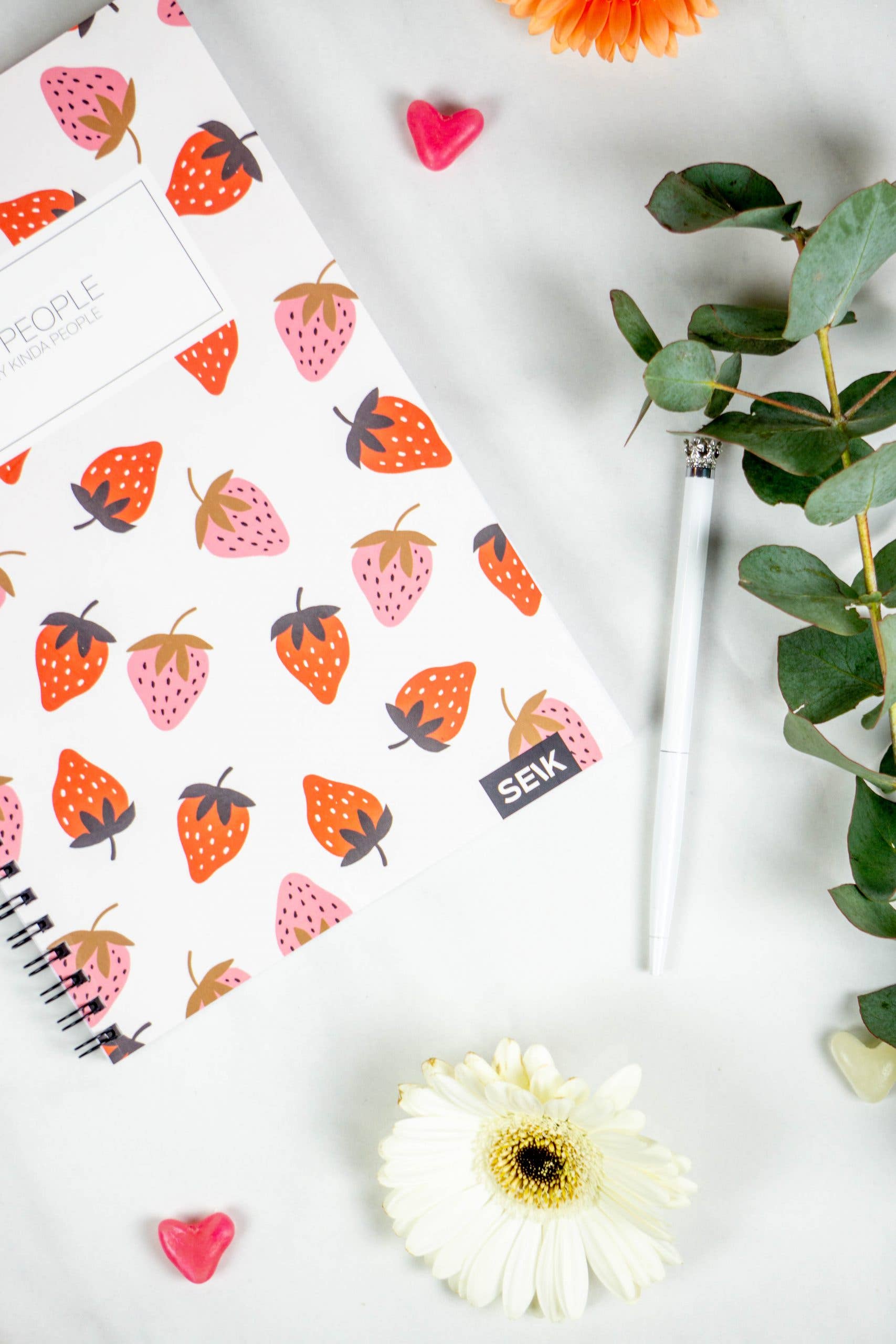 Bullet Journal With Spiral Binding; Strawberries - Image 2