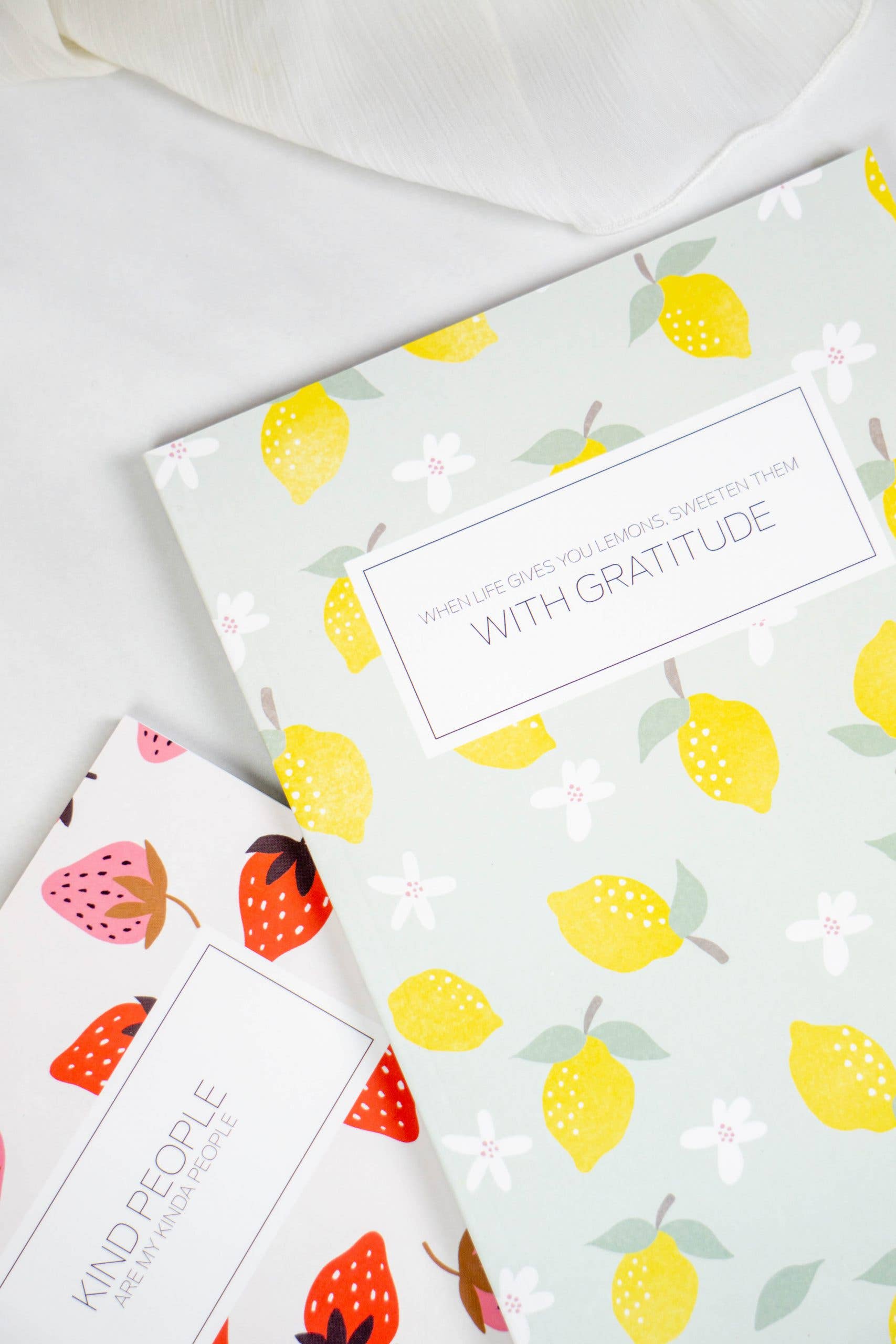 Bullet Journal / Dotted Notebook strawberries & lemons (2pcs - Image 4